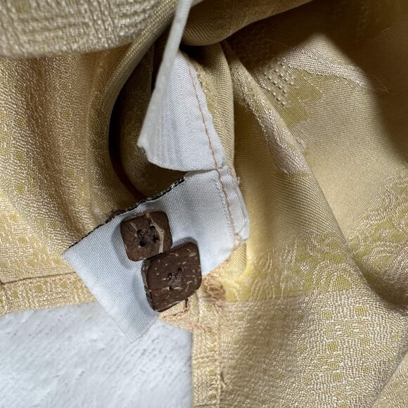 Tommy Bahama Shirt Men Size L Yellow Hawaiian Relax Short Sleeve 100% Silk - Picture 8 of 14